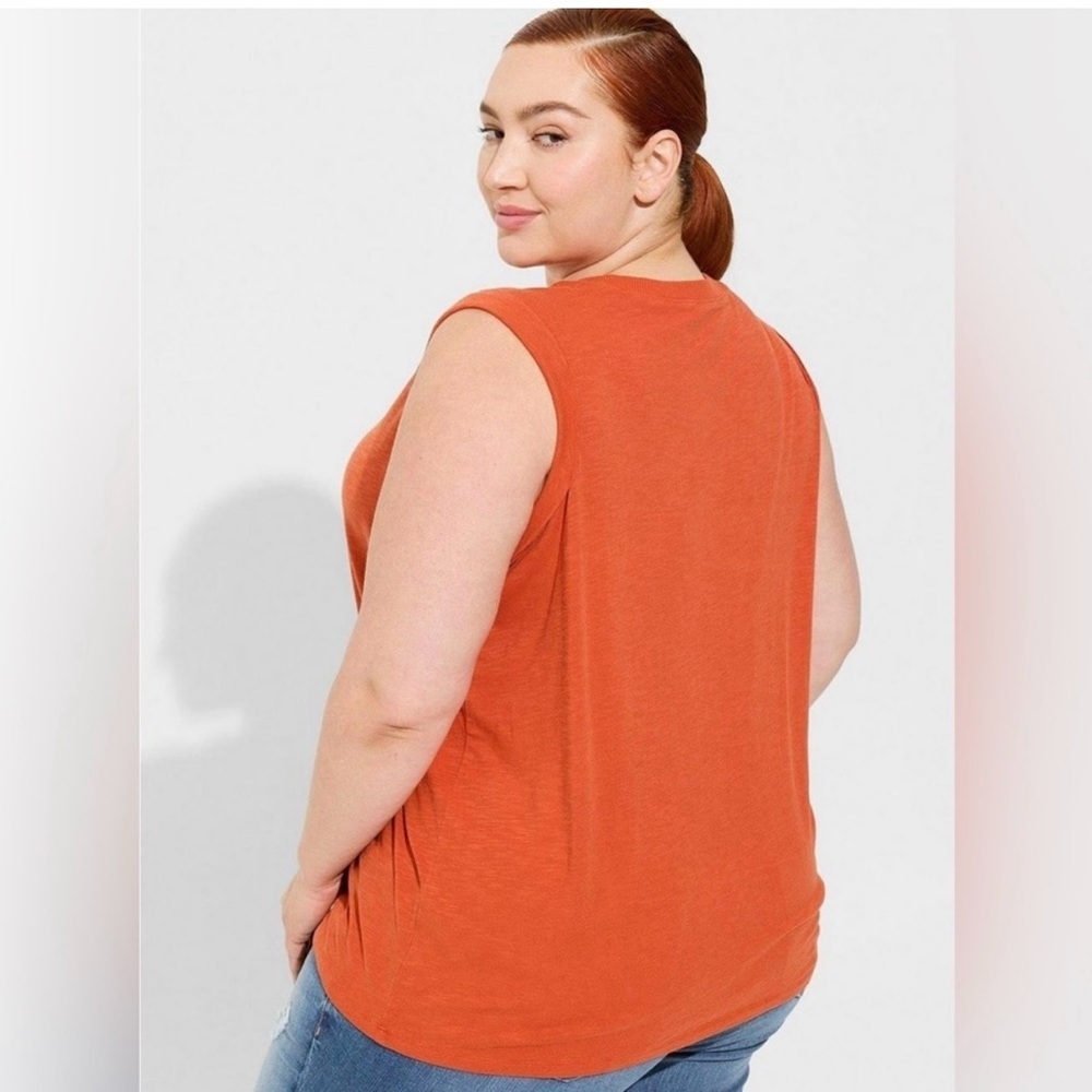 TORRID Super Soft Slub Crew Neck Roll Sleeve Muscle Tank NWT - Picture 7 of 8